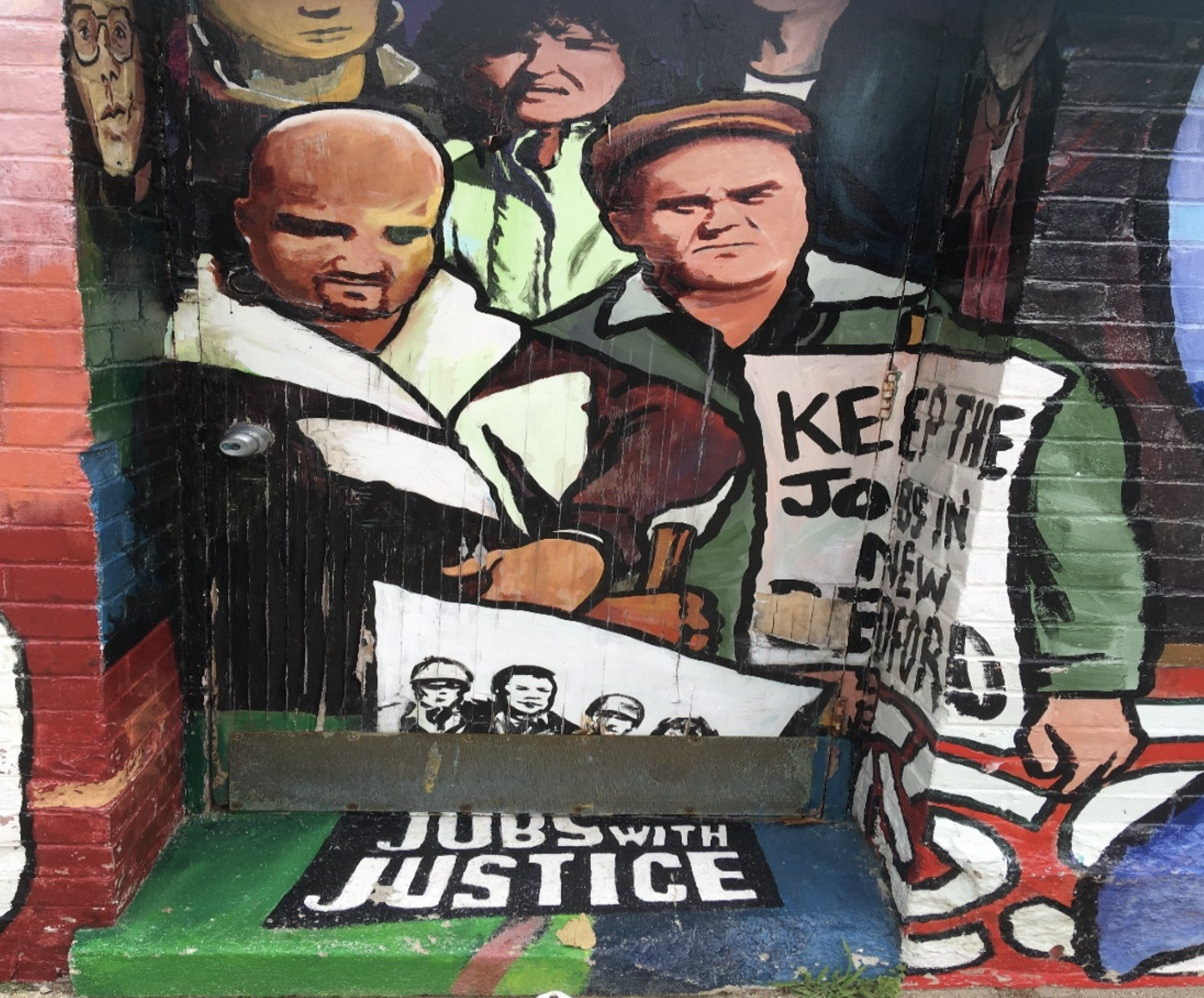 a section of the Fredrick Douglass murals in New Bedford, MA